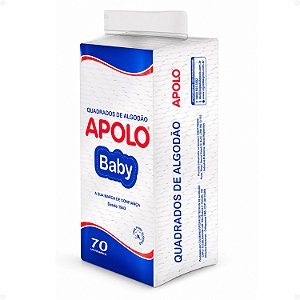 Quadrados de Algodão Apolo Baby Com 70 Unidades