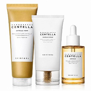 Kit Skin1004 Madagascar Centella: Espuma De Limpeza 125ml, Creme Facial 75ml e Ampoula Multifuncional 55ml