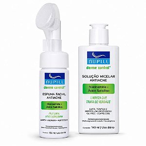 Kit Nupill Derme Control Antiacne: Espuma Facial 150ml e Solução Micelar 140ml