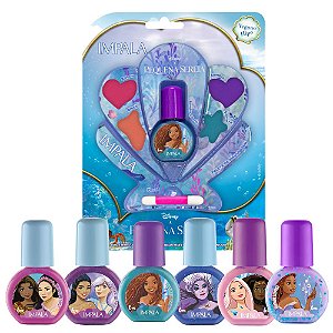 Kit Impala A Pequena Sereia: Paleta De Maquiagem Infantil e 6 Esmaltes Infantil 6ml
