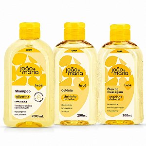 Kit Cimed João e Maria Baby Glicerina: Shampoo, Óleo de Massagem e Colônia 200ml