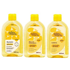 Kit Cimed João e Maria Baby Glicerina: Shampoo 400ml, Óleo de Massagem e Colônia 200ml