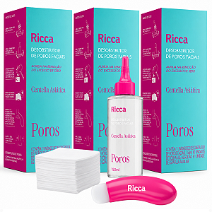 Kit Ricca: 3 Desobstrutor De Poros Faciais Ricca Centella Asiática