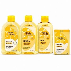 Kit Cimed João e Maria Baby Glicerina: Shampoo, Óleo De Massagem, Colônia 200ml e Sabonete Em Barra 75g