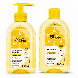 Kit Cimed João e Maria Baby:Sabonete Liquido e Shampoo 200ml