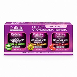 Kit DaBelle Meu Cronograma Perfeito Máscara: Hidratação, Nutrição e Reconstrução 400g