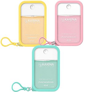 Kit Karina Ft. Alan Vivian Perfume Capilar: Gourmand, Floral Ambarado e Frutal Amadeirado 45ml