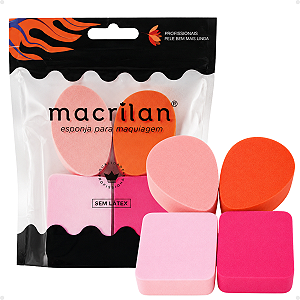 Kit Macrilan Esponja Para Maquiagem Com 4 Unidades Ep03