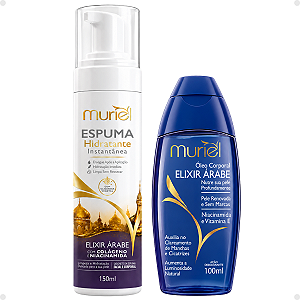 Kit Muriel Elixir Árabe: Espuma Hidratante 150ml e Óleo Corporal 100ml
