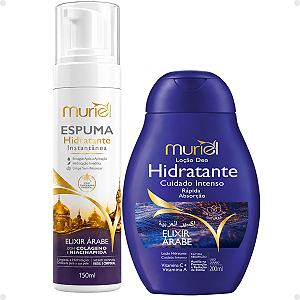 Kit Muriel Elixir Árabe: Espuma Hidratante 150ml Loção Deo Hidratante 200ml
