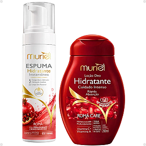 Kit Muriel Romã: Espuma Hidratante 150ml e Loção Deo Hidratante 200ml
