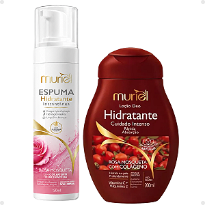 Kit Muriel Rosa Mosqueta: Espuma Hidratante 150ml e Loção Deo Hidratante 200ml