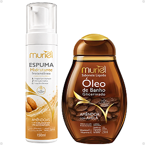 Kit Muriel Amêndoa Com Colageno: Espuma Hidratante 150ml e Sabonete Líquido 230ml