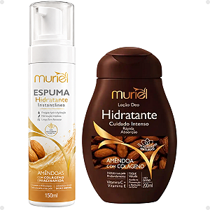 Kit Muriel Amêndoa Com Colageno: Espuma Hidratante 150ml e Loção Deo Hidratante 200ml