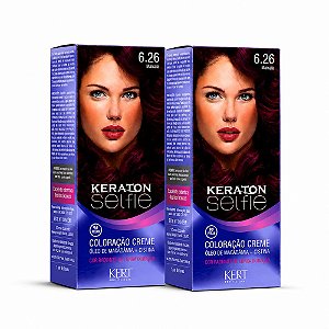 Kit  Kert Keraton Selfie: 2 Coloração Creme 6.26 Marsala