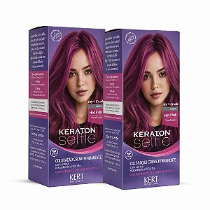 Kit Kert Keraton Selfie: 2 Coloração Creme My Crush Hot Pink