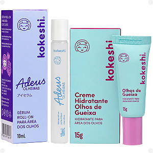 kit Kokeshi: Sérum Roll-On Adeus Olheiras 10ml e Creme Hidratante Olhos de Gueixa 15g