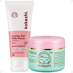 Kit Kokeshi: Creme Gel Pele Plena 45g e Creme Facial Pele De Porcelana 30g