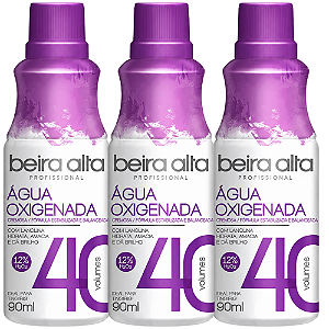 Kit Beira Alta Água Oxigenada:40 Volumes C/3 90ml