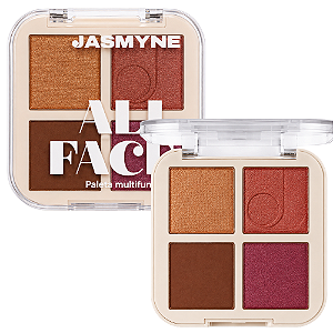 Paleta Multifuncional Jasmyne All Face Blush, Iluminador e Contorno C Ref.: J0156