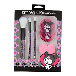 Kit De Pincéis Kuromi By Klass Vough Com Eyepads e Esponja Km06
