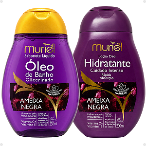 Kit Muriel Ameixa Negra: Óleo De Banho Glicerinado 230ml e Loção Deo Hidratante 200ml