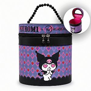 Necessaire Redonda Kuromi By Klass Vough Com Espelho Km01