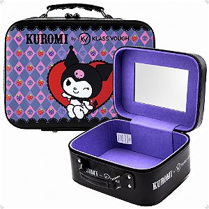 Maleta Mini Para Maquiagem Kuromi By Klass Vough Com Espelho Km03