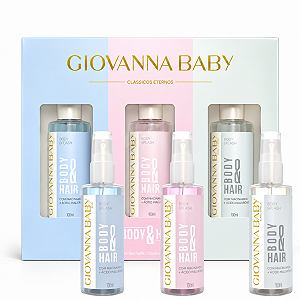 Kit Giovanna Baby Mini Body Splash Clássicos Eternos Body & Hair: Blue, Classic e Blanc Vanilla 100ml