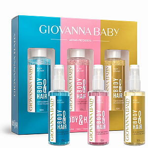 Kit Giovanna Baby Mini Body Splash Metais Preciosos Body & Hair: Turquoise, Rosé & Gold 100ml