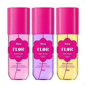 Kit Ricca Flor Body Splash: Peônia, Gardênia e Rosa Branca