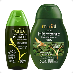 Kit Muriel Pistache Com Colágeno: Óleo Corporal 100ml e Loção Deo Hidratante 200ml