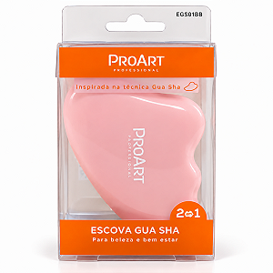 Escova Gua Sha Proart 2 Em 1 Massageador Rosa Egs01bb