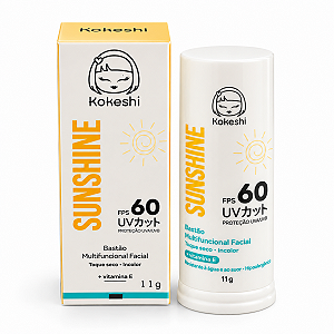 Bastão Multifuncional Facial Kokeshi Sunshine Fps 60 Toque Seco Incolor 11g