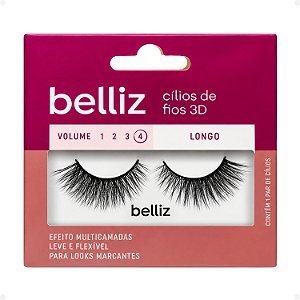 Cílios de Fios 3D Belliz Volume 4 Longo Cód. 2650