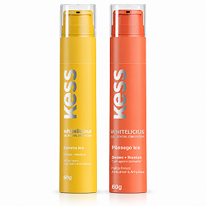 Kit Gel Dental Kess Whitelicious:Banana Ice e Pêssego Ice 60g