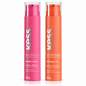 Kit Gel Dental Kess Whitelicious:Melancia Ice e Pêssego Ice 60g