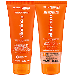 Kit Dermachem Vitamina C: Sabonete Facial 100ml e Gel Esfoliante 100g