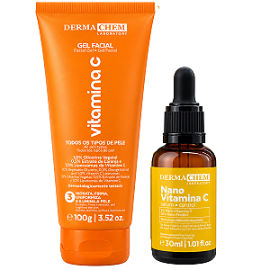 Kit Dermachem Vitamina C: Gel Facial 100g e Sérum Facial 30ml