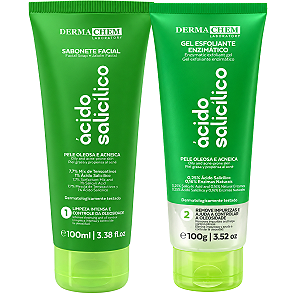 Kit Dermachem Ácido Salicílico: Sabonete Facial 100ml e Gel Esfoliante 100g