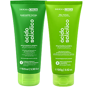 Kit Dermachem Ácido Salicílico:Sabonete Facial 100ml e Gel Facial 100g