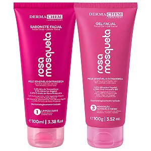 Kit Dermachem Rosa Mosqueta: Sabonete Facial 100ml e Gel Facial 100g