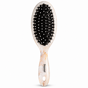 Escova Oval Proart Marble Branca Cerdas Mistas Em08b