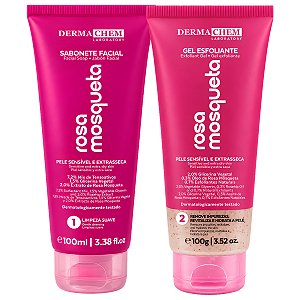 Kit Dermachem Rosa Mosqueta: Sabonete Facial 100ml e Gel Esfoliante 100g