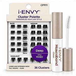 Kit Kiss Ny I-Envy: Cílios Postiços Deep Style Mixed + Cola Mascabond Incolor