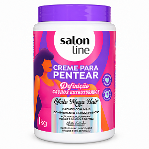 Creme Para Pentear Salon Line Definição Cachos Estruturados Efeito Mega Hair 1kg