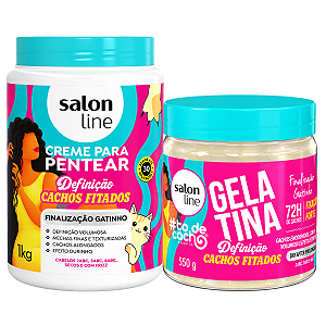 Kit Salon Line Finalização Gatinho: Creme Para Pentear 1kg e Gelatina 550g
