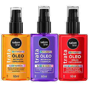 Kit Salon Line Óleo De Tratamento Trata:Blend De Ácidos, Mix de Aminoácidos e Elixir Nutri Oil 60ml