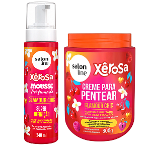 Kit Salon Line Xêrosa Glamour Chic: Creme Para Pentear 800g e Mousse Perfumado240ml