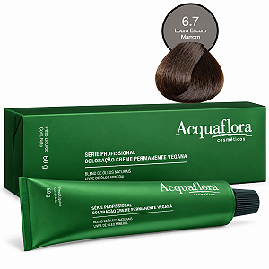 Coloração Creme Acquaflora Vegana 6.7 Louro Escuro Marrom 60g